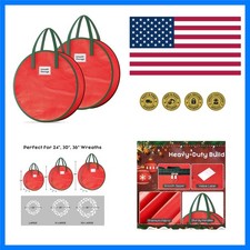 Wreath Storage Container, 2 Pack Christmas Wreath Storage Bag with Sturdy Han...