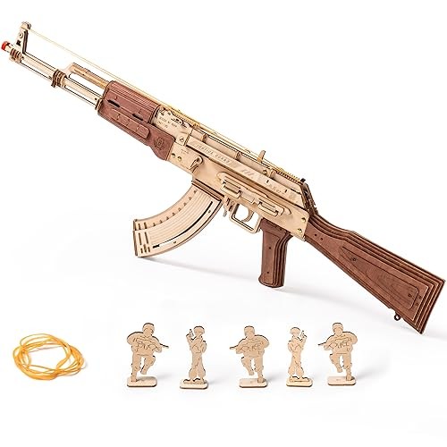 Puzzle 3D per Adulti, Puzzle 3D in Legno Modello AK47 Elastici Pistola Giocattoli - Foto 1 di 6