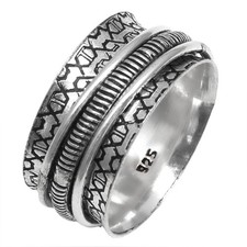Silver Spinner Ring For Women Four Spinner Ring Fidget Silver Jewelry Ring"10"