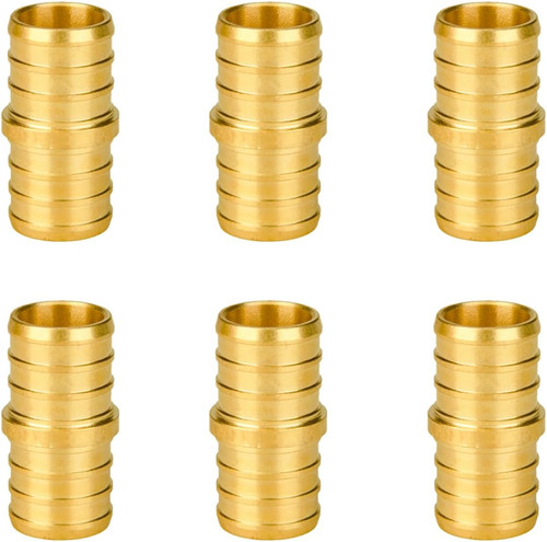 (25-Pack) 1/2 Inch Tee PEX Brass Crimp Fitting, Pex Tubing Fitting No