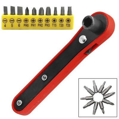 Small Ratchet Spanner Hexagon Quick Release Wrench Screwdriver Repair ToolDriver