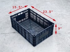 Lot 50 Black Plastic Stackable Stack on Crate...