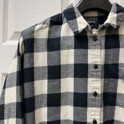 Madewell Women's M Flannel Shirt Courier Buffalo Check Oversized Button Up