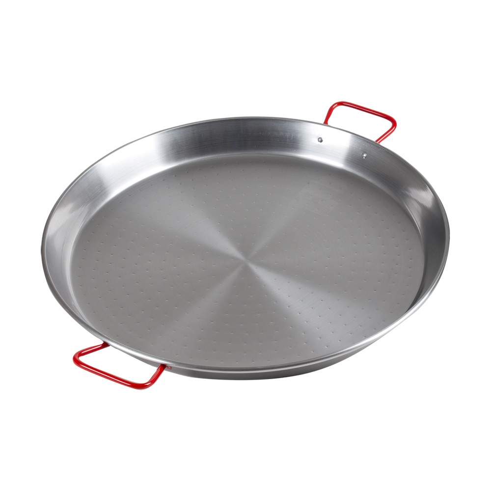 Plat à paella Garcima 46 cm en acier poli pour vos grands repas d'été en extérieur
