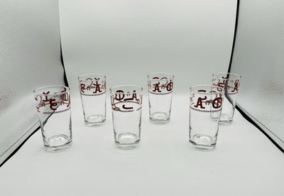 Vintage Libbey  Bamco   Western Cowboy Branding Glasses Set Of 6