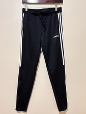 Women's Adidas Tapered Soccer Track Pants Black Small S breathable streetwear