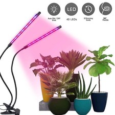 New 2 Heads LED Grow Light Plant Growing Lamp Full Spectrum Indoor Hydroponics
