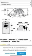 Outwell Hartford Extra Large Tent No Longer Needed