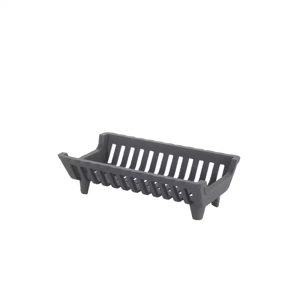 15 In. Cast Iron Heavy-Duty Fireplace Grate with 1.5 In. Clearance