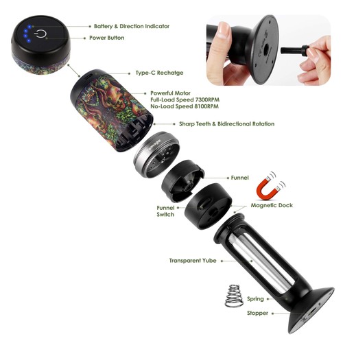 Tritatutto Elettrico Automatico per Spezie Erbe - Tritatutto Elettrico Ricaricabile Smart T... - Foto 6 di 6