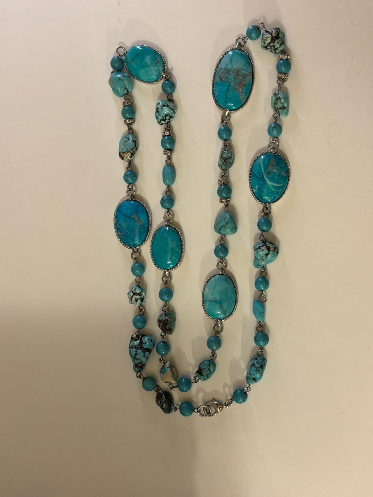 Stauer Southwest Style 36" Faux Turquoise Beaded Statement Necklace - second product detail image