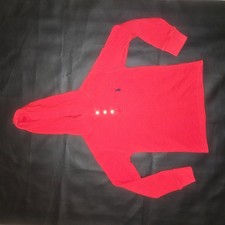 Polo Ralph Lauren Boys Red Waffle Knit Cotton Pullover Hoodie Logo Size 8