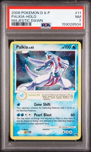 2008 POKEMON DIAMOND & PEARL MAJESTIC DAWN #11 PALKIA-HOLO PSA 7