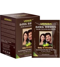Veinira dark brown hair colour and shampoo x 10 Sachets - Full box