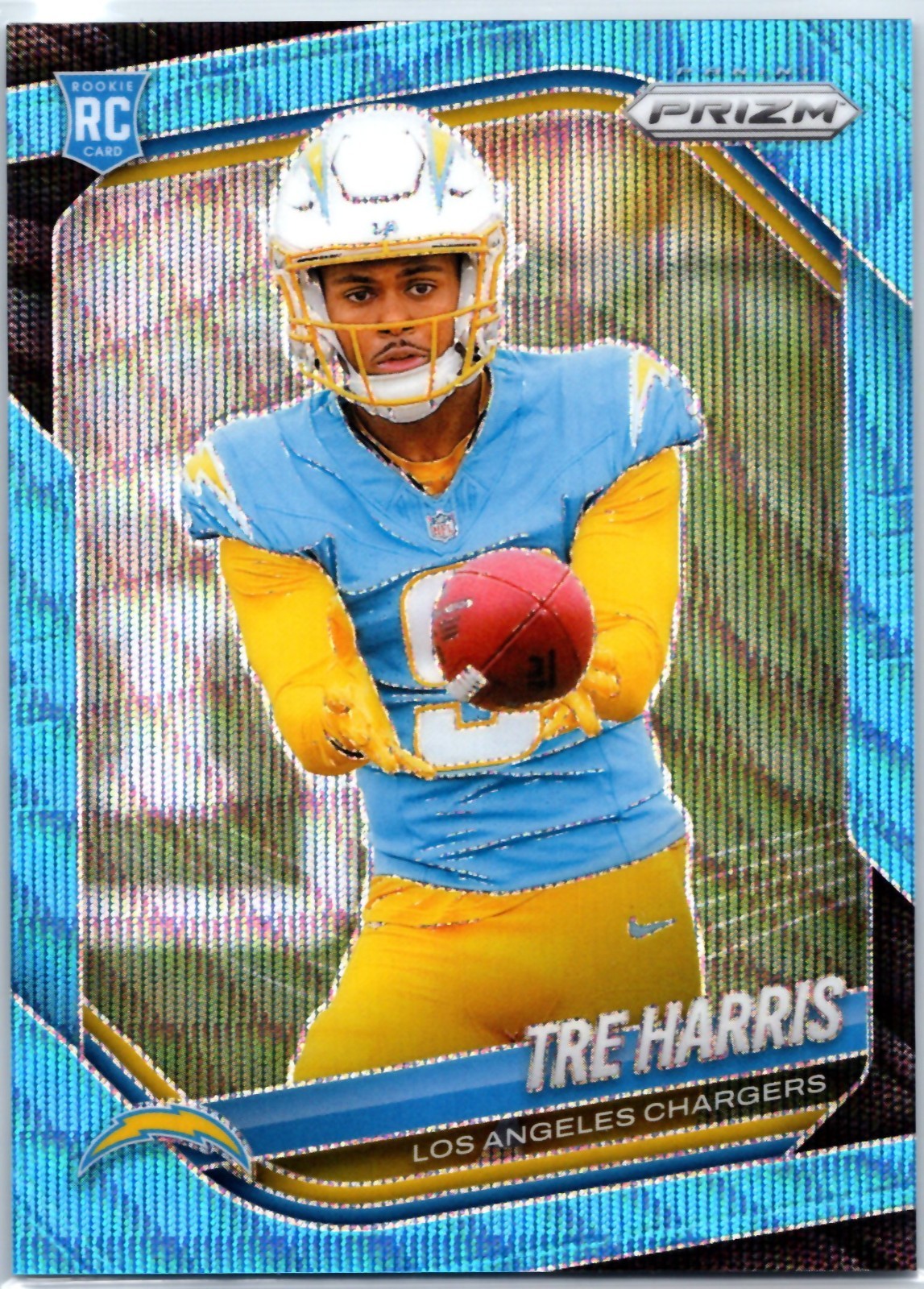 2025 Panini Prizm TRE HARRIS Blue Wave /230 #371 Rookie Los Angeles Chargers LH