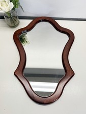 Espejo festoneado de madera vintage, espejo de pared con marco decoración de granja hecho en Taiwán