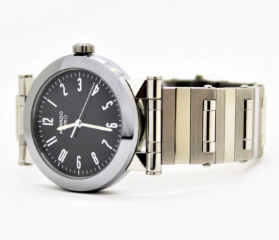 Movado Vizio Quarzuhr 83.C2.878 Edelstahl Schwarz Zifferblatt Herren
