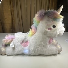 FAO Schwarz Glow Brights Toy Plush LED with Sound - 15" Unicorn NEW AND TESTED 
