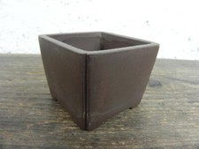 Vaso per Piante Bonsai Vasetto Quadrato Marrone Giapponese Japan Marchiato Pot