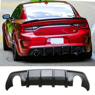 For 2020-2023 Dodge Charger SRT Hellcat Widebody Rear Bumper Diffuser Matte BLK