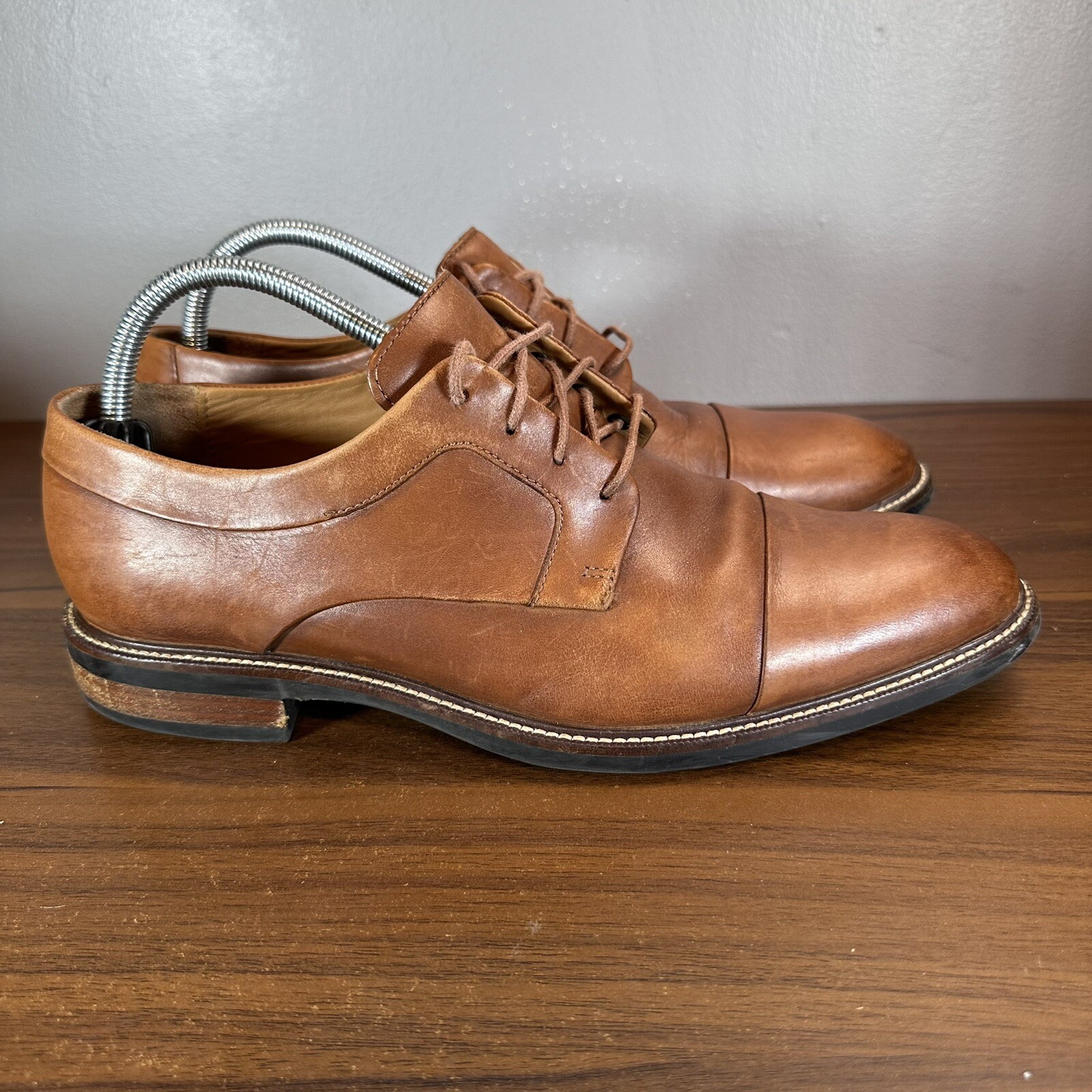 SAOLA Scarpe Cole Haan da uomo 9 5 M Grand OS Oxford marroni in pelle punta berretta Warren C20153