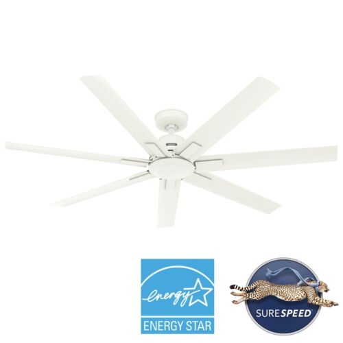 Hunter 72 inch Downtown ENERGY STAR Matte White Damp Rated Ceiling Fan