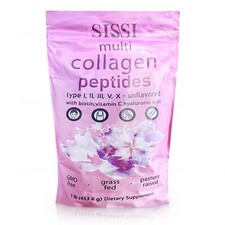 Multi Collagen Peptides Powder,Hydrolyzed Protein Vitamin Type I,II,III,V,X 1LB