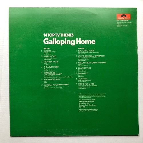GALLOPING HOME (14 Top TV Themes) Soundtrack LP Colditz Hanged Man Hawaii Five-O - Picture 2 of 24