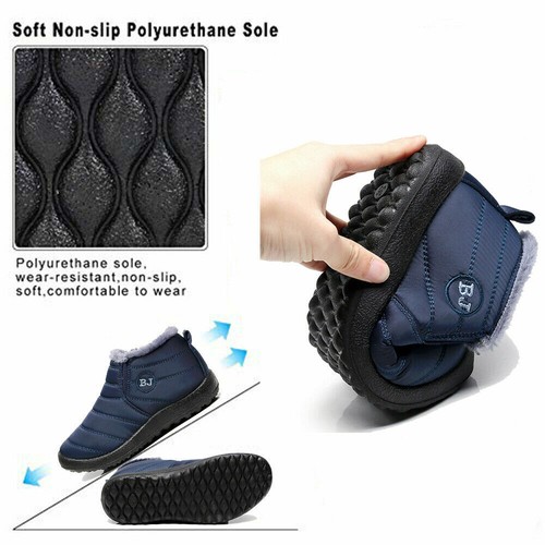 Herren Wasserdicht Damen Winter Schnee Stiefeletten Fell Gefüttert Slipper Outdoor Schuhe - Bild 5 von 59