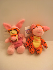 Disney Store Tigger as Piglet and Piglet as Tigger Plush Bean Bag Toy 8"