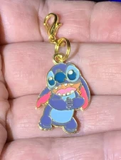 Gold Stitch From Lilo & Stitch Charm Zipper Pull & Keychain Add On Clip!!