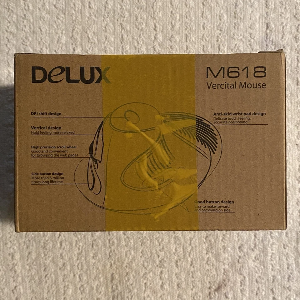 DELUX M618 AAA Battery Ver. Ergonomic Vertical Wireless Mouse w/ Palm Rest NEW - Image 4 of 4