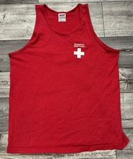 Camiseta sin mangas vintage de la Cruz Roja Americana para hombre talla mediana roja salvavidas Washington
