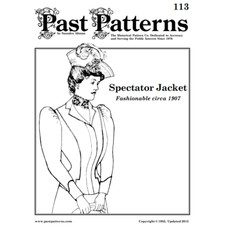 Past Patterns 0113 sz 16 - Edwardian Spectator Jacket Sewing Pattern bust 38"
