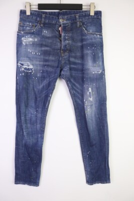 DSQUARED2 CIGARETTE JEAN Wash Denim Slim Skinny Distressed Jeans Sz IT 46 / W34