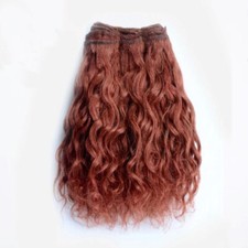 W0033C-15 MOREZMORE Doll Hair Weft CURLY AUBURN RED HEAD 180" 15 ft Goat Hair