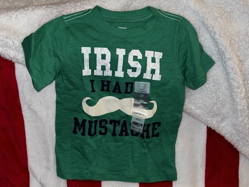 Carter's St. Patrick's Day “Irish I Had A Mustache” T-Shirt Pullover Top Size 3T - Picture 16 of 24