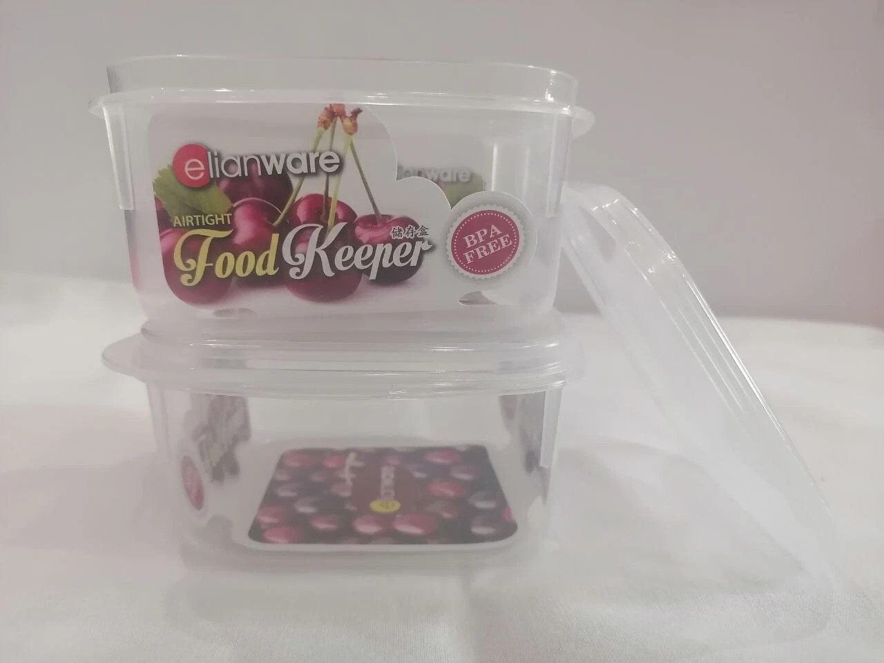 2 Pcs Plastic Food Containers With Lids Takeaway Microwave Freezer Safe Storage