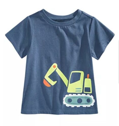 Bulldozer-Print Cotton blue T-Shirt, baby Boys. 3-6 months.  Created For Macy's. - Picture 1 of 3