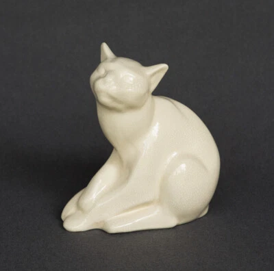 SCULPTURE céramique craquelée CHAT ART DÉCO Charles LEMANCEAU LONGWY - Photo 1/4