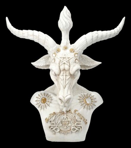 Tamaño Baphomet Busto Blanco Gothic Fantasy Decoración 34cm - Imagen 1 de 9
