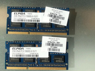 Elpida EBJ21UE8BDS0-DJ-F 2 GB RAM Laptop SODIMM DDR3 PC3   10600S 1333 MHz CL9