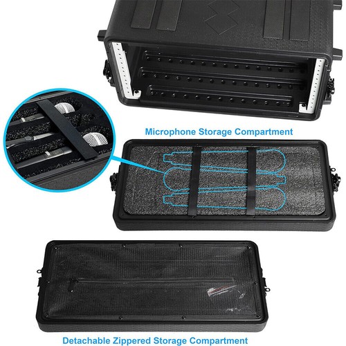 4U Rack Case Shallow 10.2" Depth 19" Rackmount Flight Case ATA Road Case - Picture 2 of 7