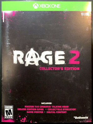 Rage 2 Collector's Edition Microsoft Xbox One Video Game Steelbook Poster Ruckus