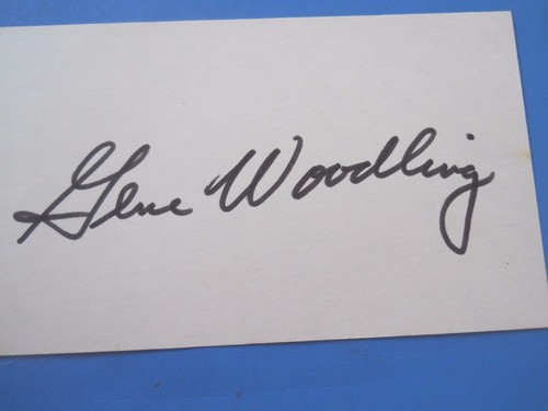 Gene Woodling Autograph on 3" X 5" Index card with Baseball card - Picture 2 of 2