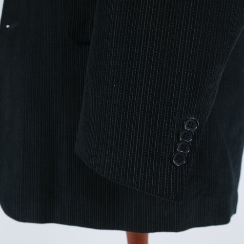 Mens Striped Black Blazer 50L UK Size ANGELO LITRICO Cotton Sport Coat Jacket - Picture 9 of 14