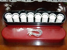 CLAIROL TRAVEL 8 MEDIUM HOT ROLLERS CURLERS CLIPS Dual Volts World Travel PTC-8