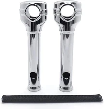 Chrome 8" Risers 1.25" Handlebar Top Clamps For Harley Dyna Street Bob Softail S