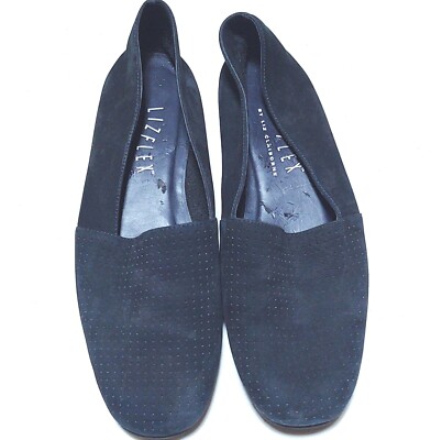 WOMANS   NAVY SUEDE FLAT SHOES LIZ CLAIBORN
