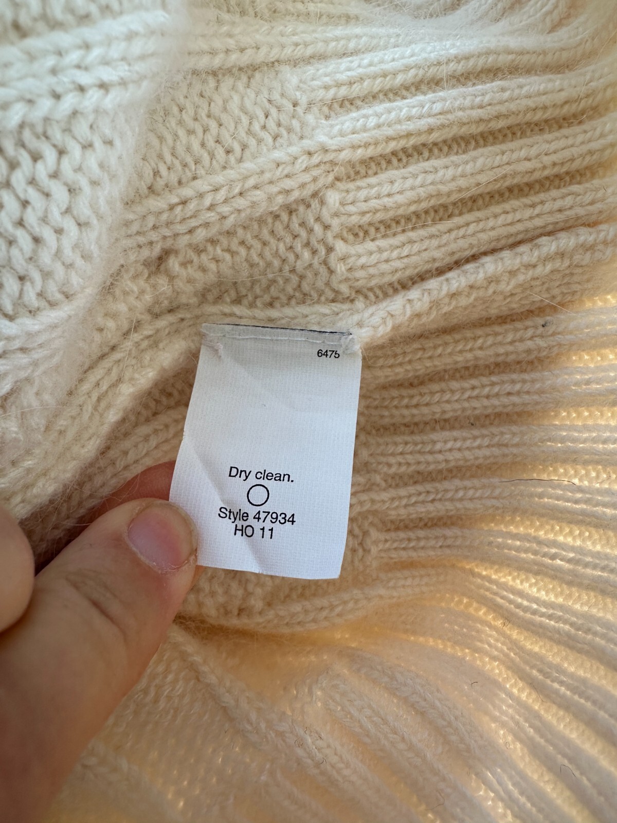J. Crew wool/angora blend women sweater cable knit white size S turtle neck 